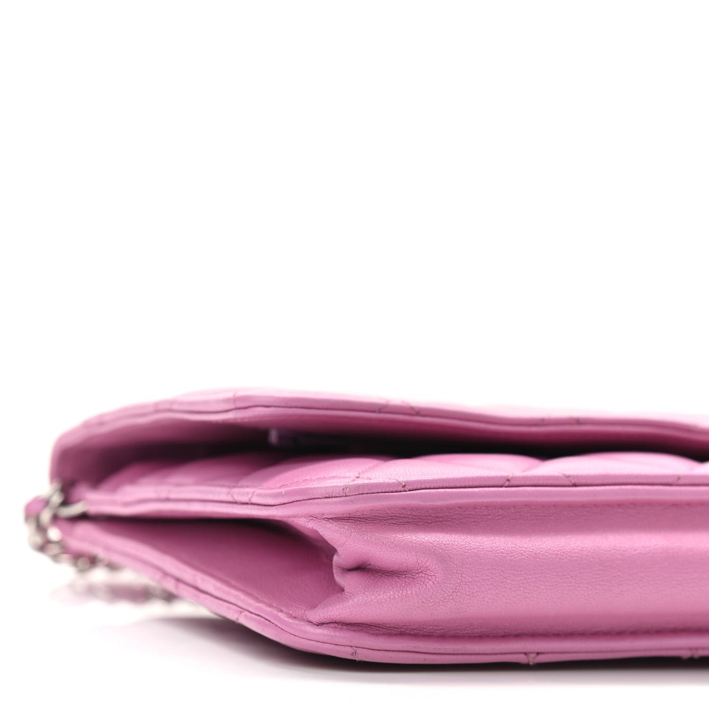 Lambskin Quilted Wallet On Chain WOC Purple