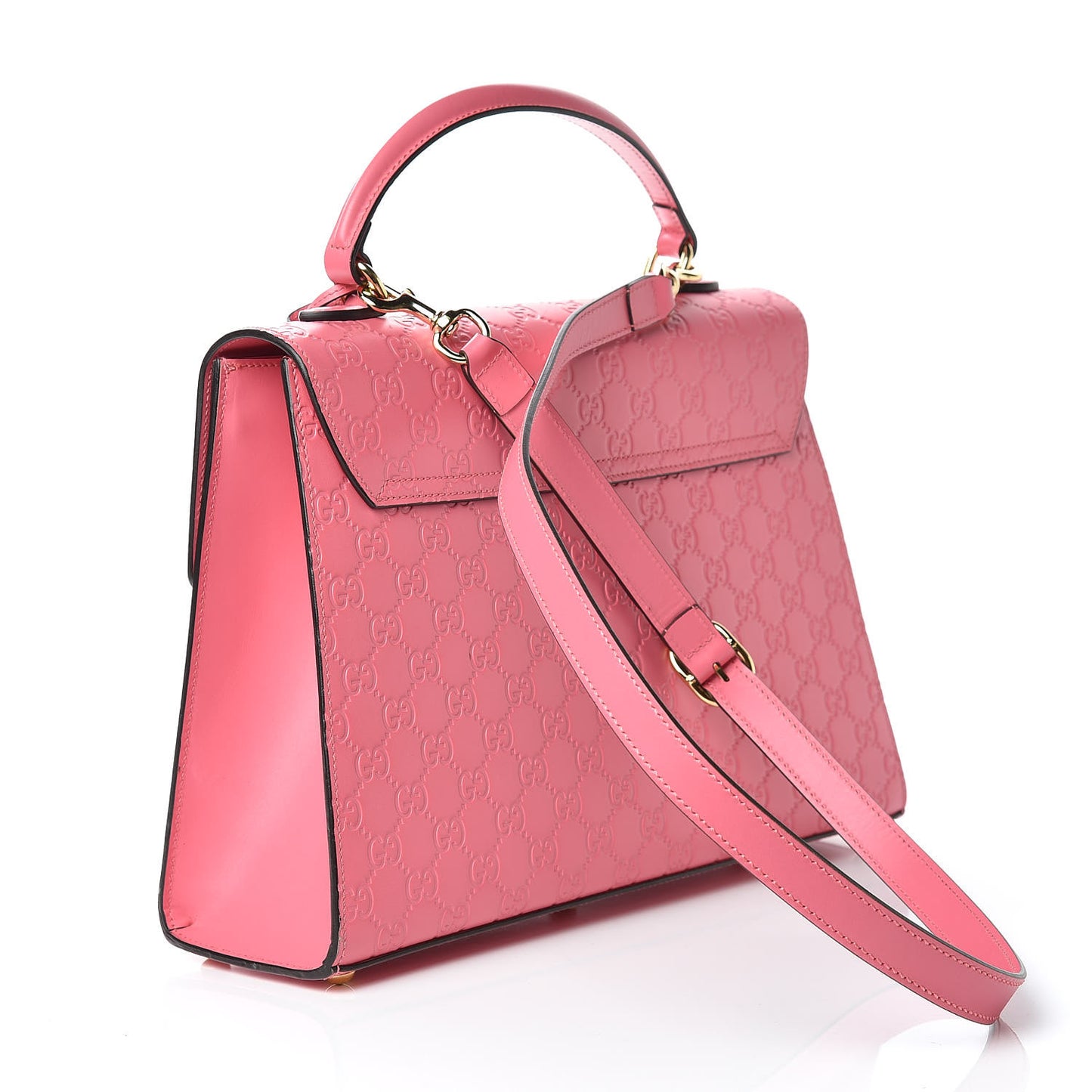 Guccissima Signature Medium Padlock Top Handle Bag Flush