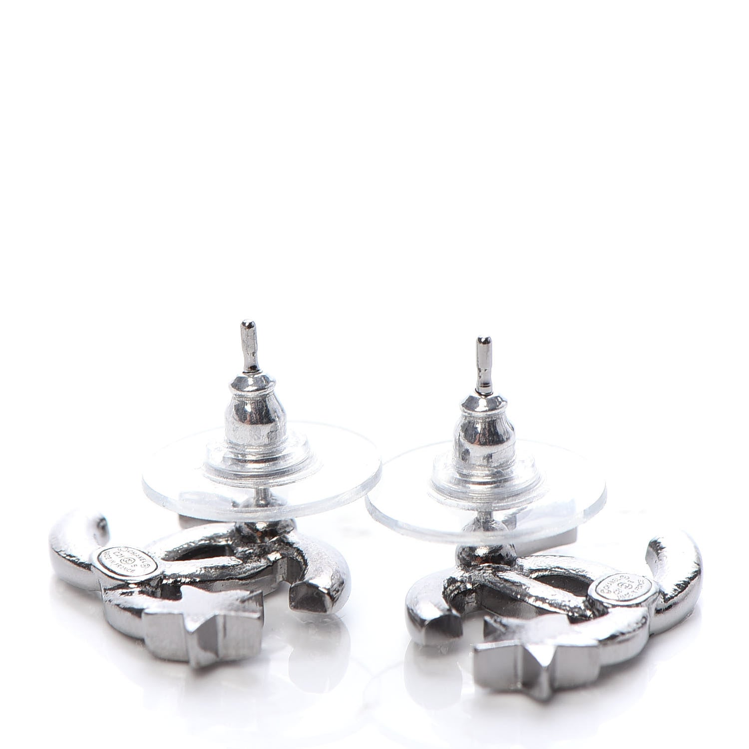 Chanel Crystal CC Starfall Earrings Silver 3 of 4