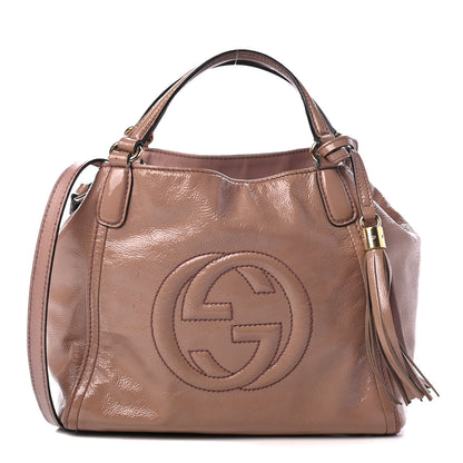 Gucci Patent Small Soho Shoulder Bag Dark Cipria 1 of 4