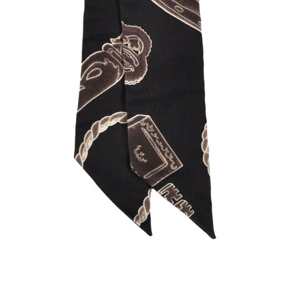 Hermes Silk Les Cles Twilly Black 2 of 3