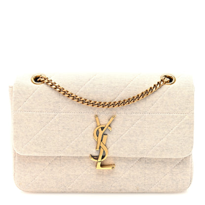 Saint Laurent Jersey Wool Patchwork Monogram Medium Jamie Off White 1 of 10