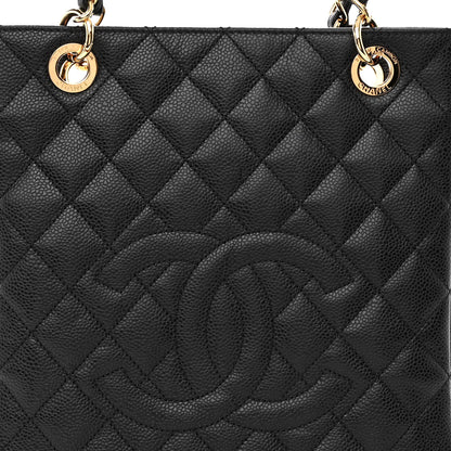 Chanel Caviar Quilted Petit Shopping Tote PST Black 8 of 11