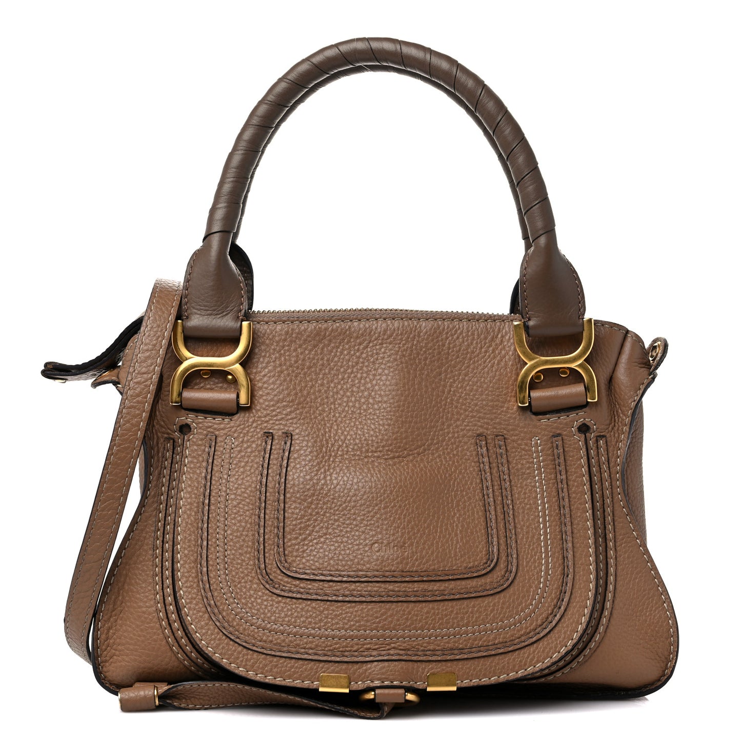Calfskin Small Marcie Satchel Nut