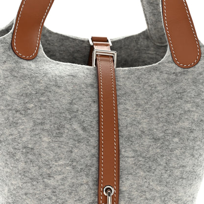 Hermes Feutre Swift Picotin Lock 18 PM Gris Clair Gold 7 of 10