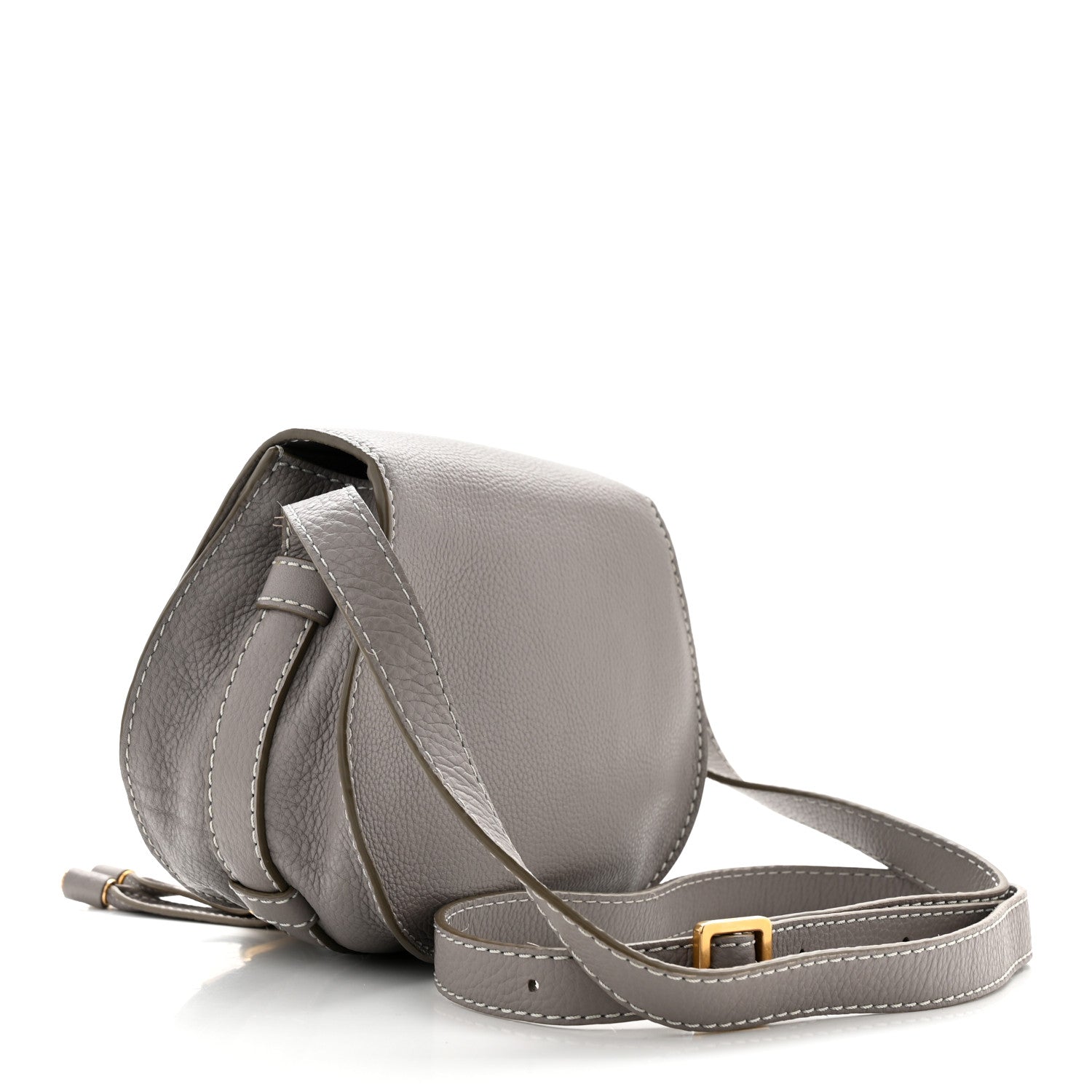 Chloe Grained Calfskin Small Marcie Saddle Bag Cashmere Grey 3 of 11
