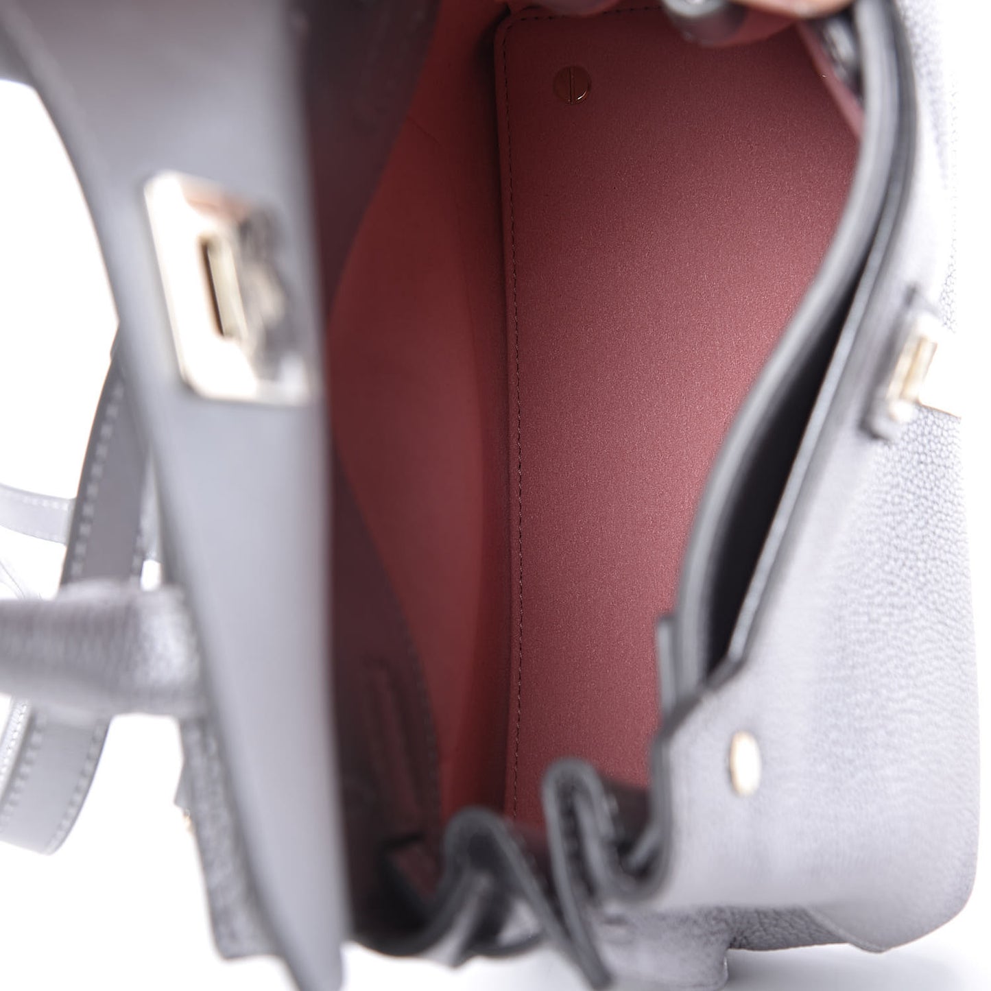 Metallic Grained Calfskin Mini Milla Crossbody Silver