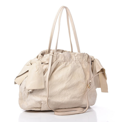 Prada Nappa Bow Tote White 3 of 9