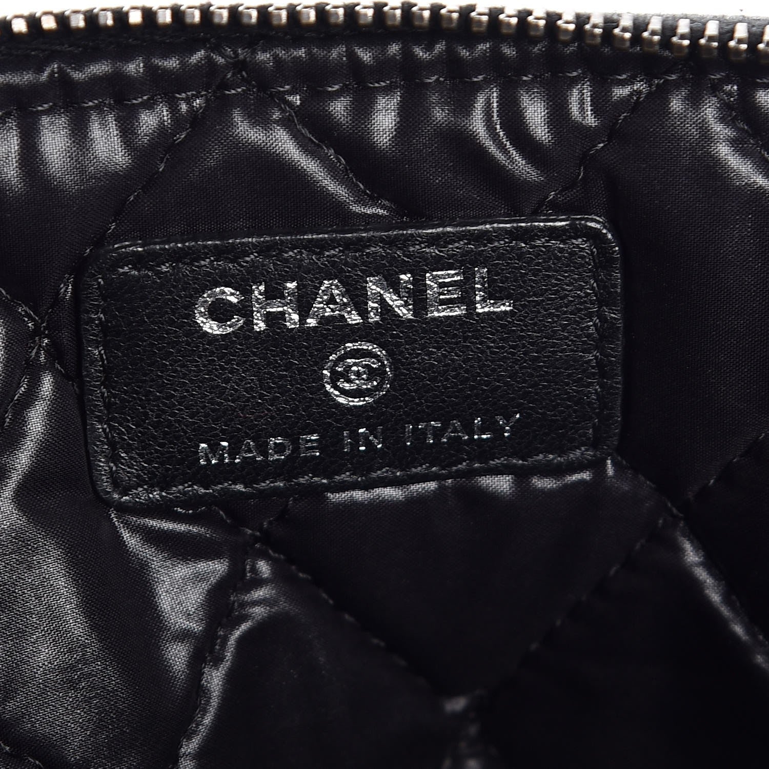 Chanel Lambskin Patent Quilted Medium Cosmetic Case Black 5 of 6