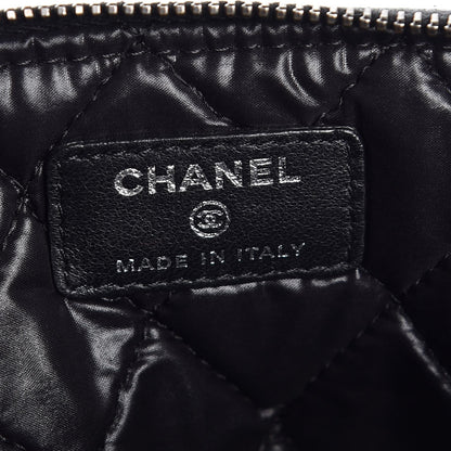 Chanel Lambskin Patent Quilted Medium Cosmetic Case Black 5 of 6