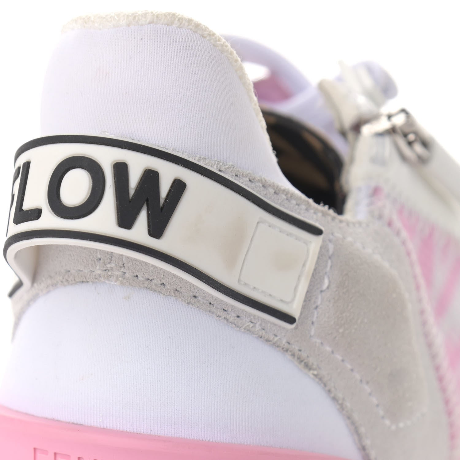 Fendi X SARAH COLEMAN Nylon Suede Lycra FF Vertigo Fendi Flow Low Top Sneakers 35.5 Transparent Rosa White 10 of 11