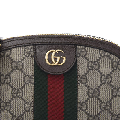 Gucci GG Supreme Monogram Textured Dollar Calfskin Web Small Ophidia Dome Shoulder Bag Beige Ebony New Acero 11 of 11