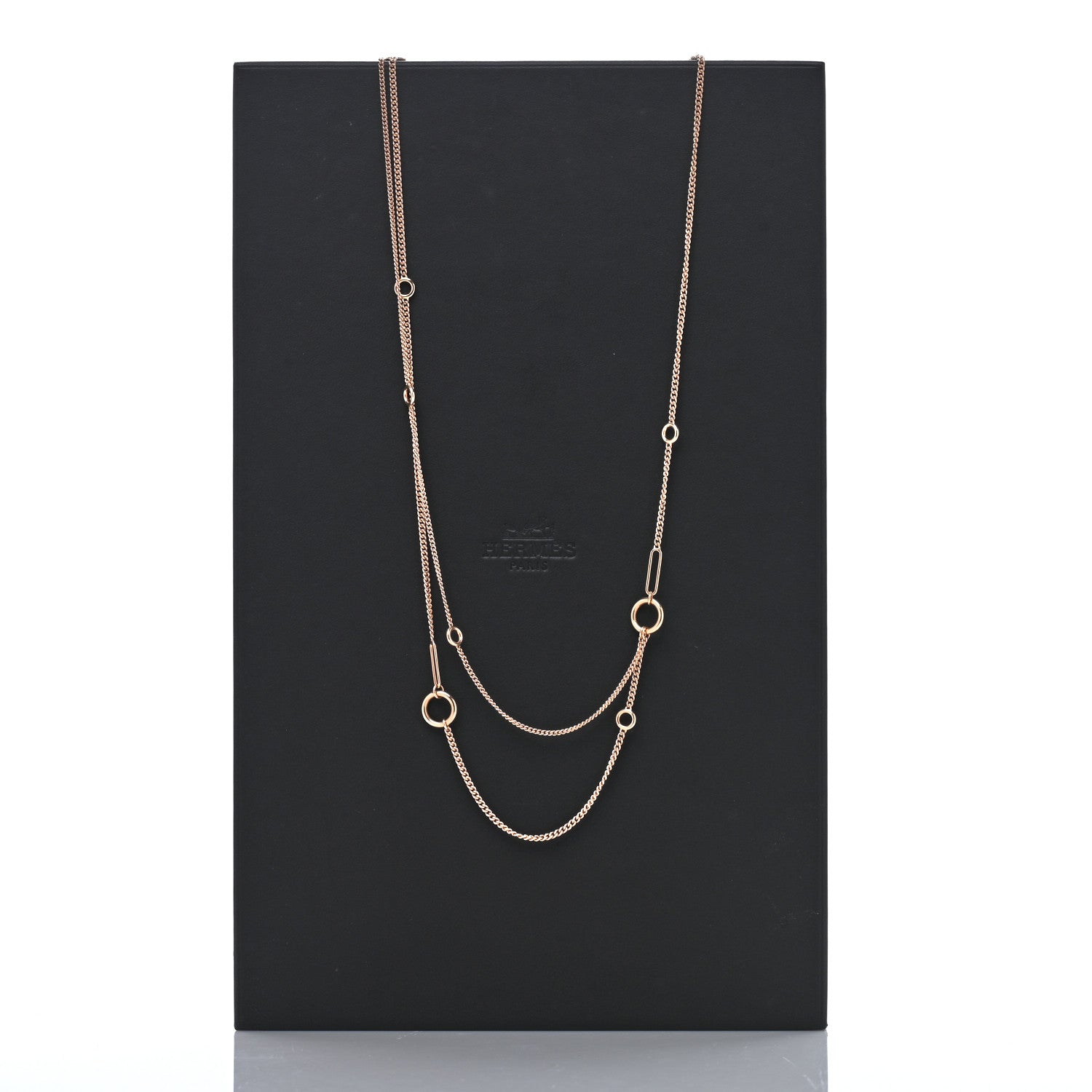 Hermes 18K Rose Gold Echappee Extra Long Necklace 5 of 5