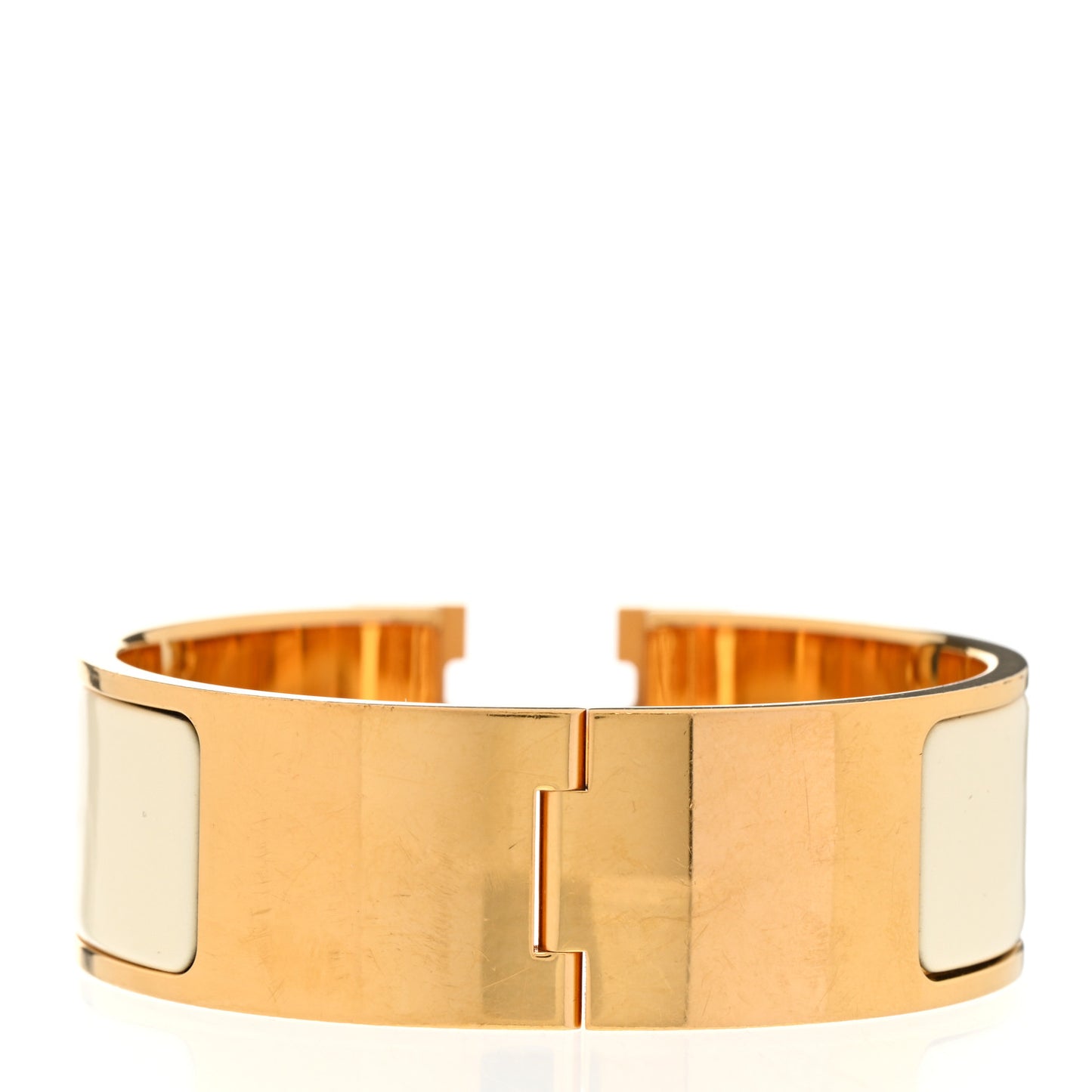 Enamel Wide Clic Clac H Bracelet PM Creme