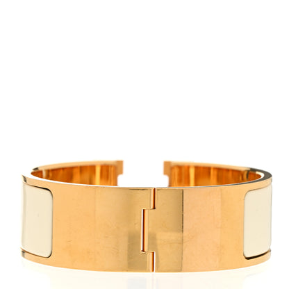 Hermes Enamel Wide Clic Clac H Bracelet PM Creme 2 of 4