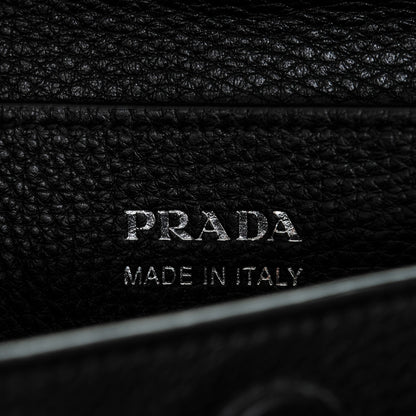 Prada Vitello Daino Medium Double Bag Argilla Black 6 of 6