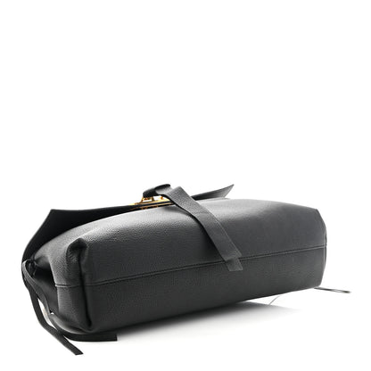 Valentino Garavani Pebbled Calfskin Large VRing Chain Shoulder Bag Black 4 of 8