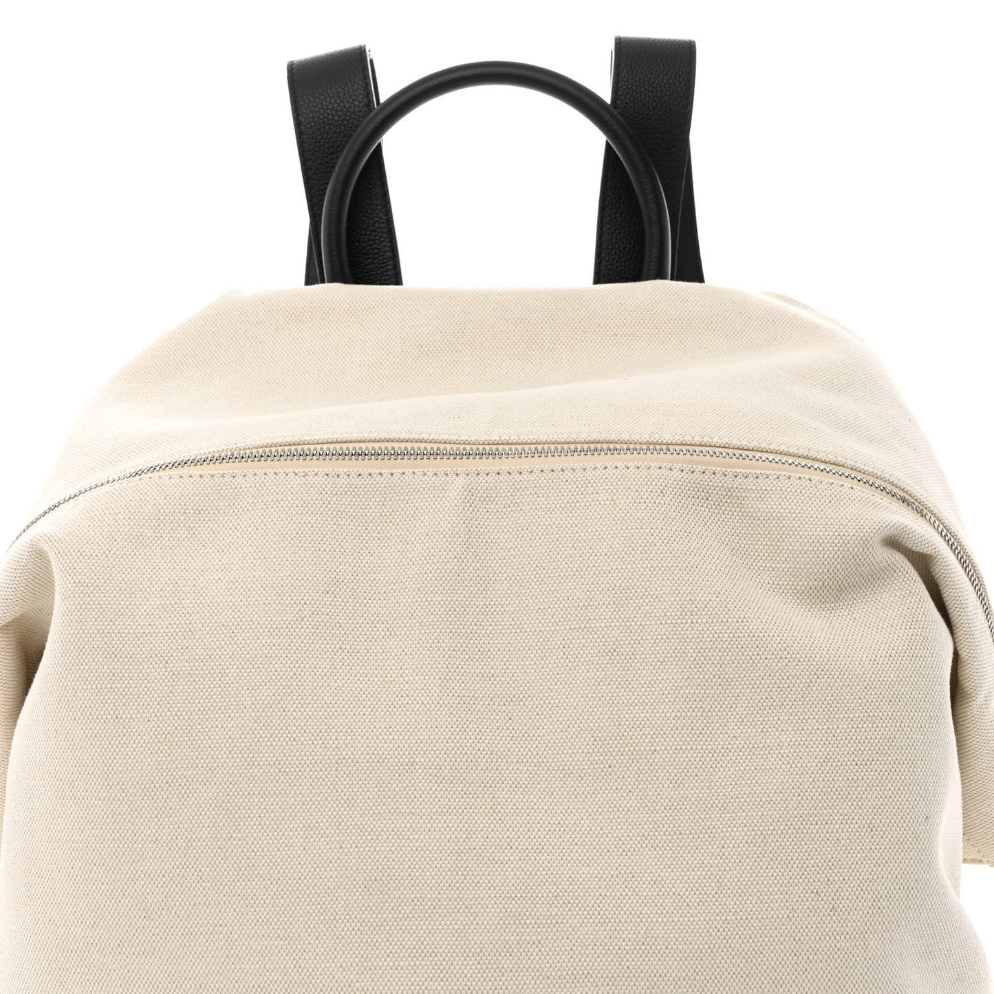 Canvas Calfskin Backpack Natural Black