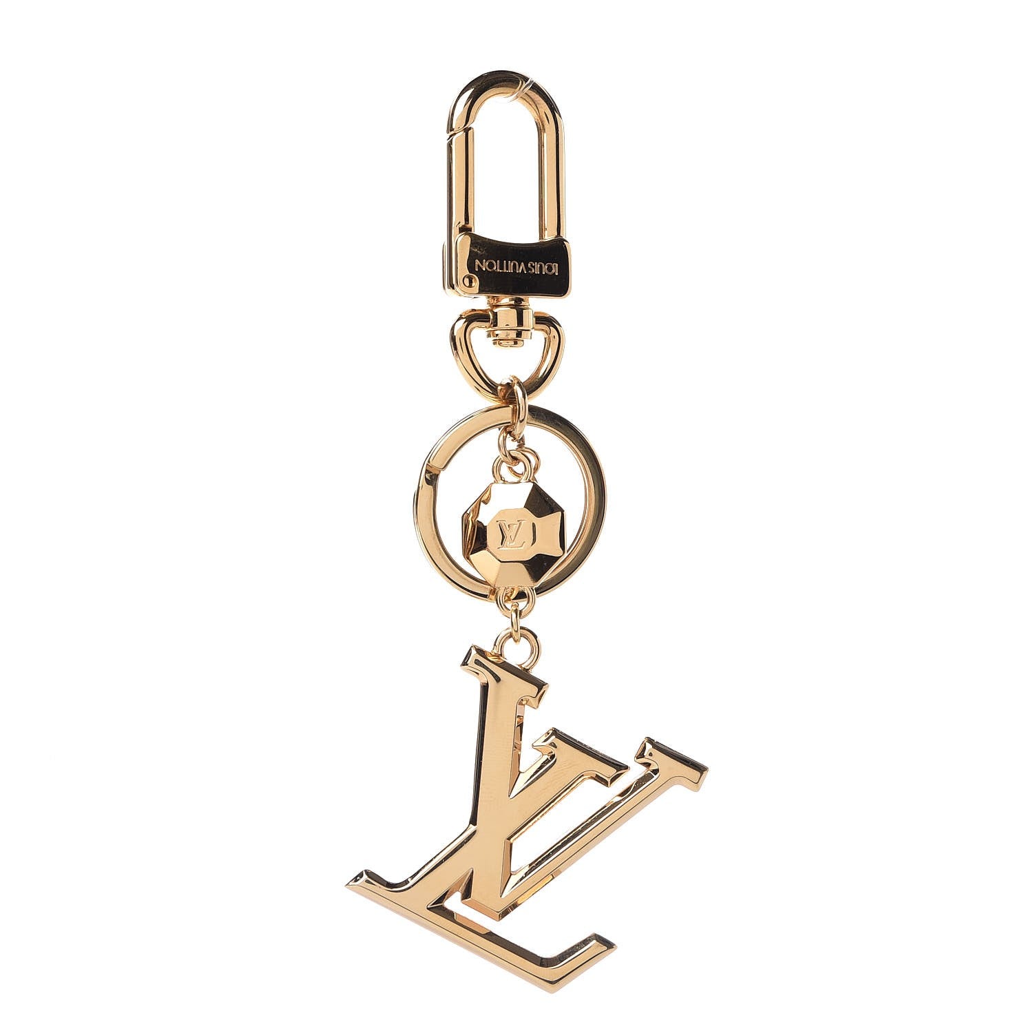 Louis Vuitton LV Facettes Bag Charm Key Holder Gold 1 of 4