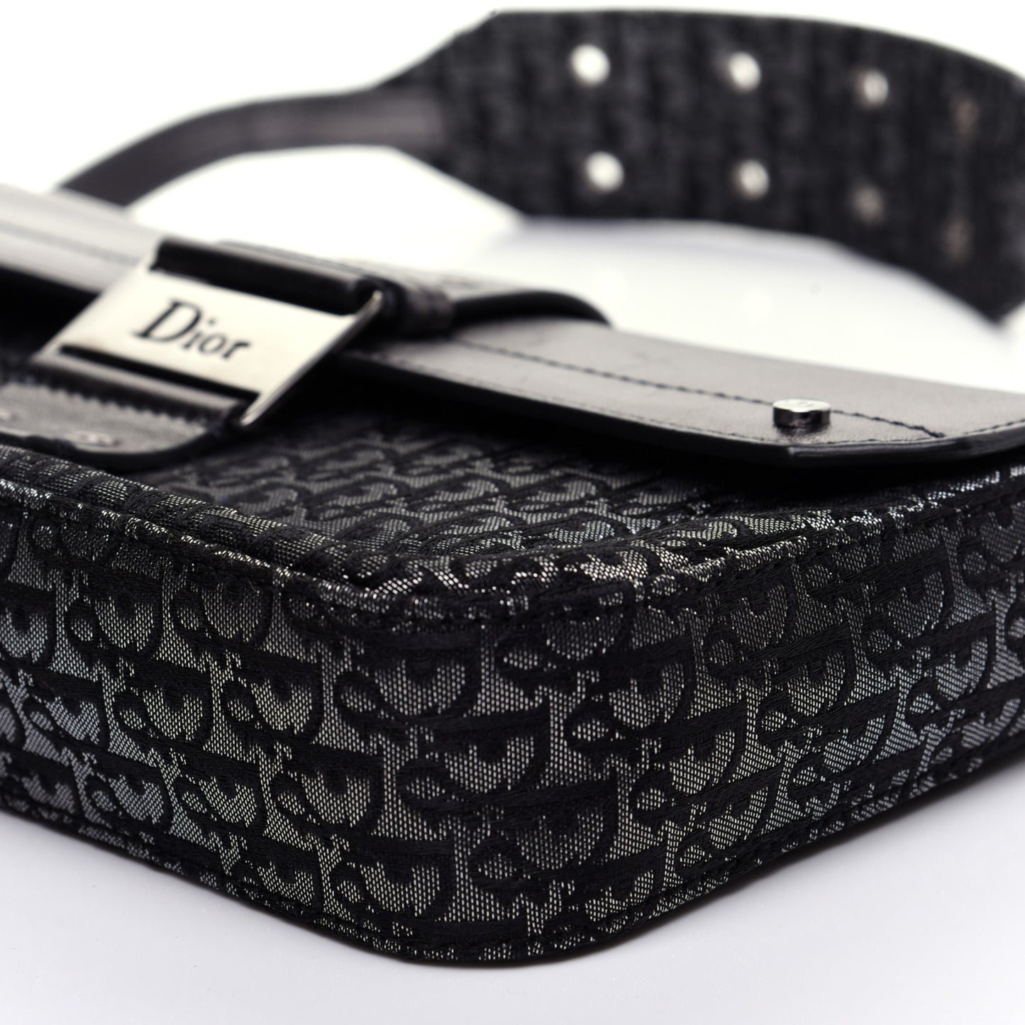 Metallic Monogram Street Chic Shoulder Bag Black