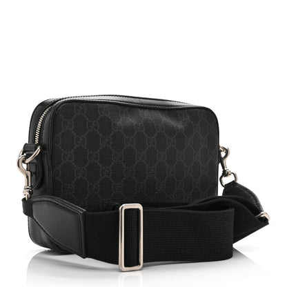 Gucci GG Supreme Monogram Azalea Calfskin Retro Interlocking G Wristlet Shoulder Bag Black 3 of 10