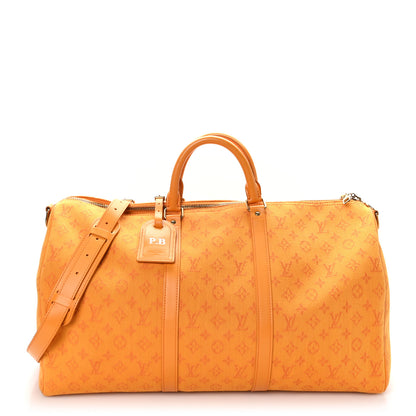 Louis Vuitton Denim Monogram Keepall Bandouliere 50 Ocre 1 of 13