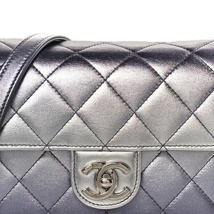 Chanel Metallic Lambskin Like A Wallet Flap Silvery Black 9 of 11