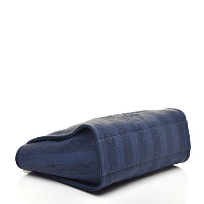 Chanel Mixed Fibers Striped Small Deauville Tote Navy Blue 4 of 10