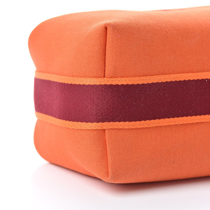 Hermes Canvas Small Bride-A-Brac Pouch Orange Burgundy 7 of 10