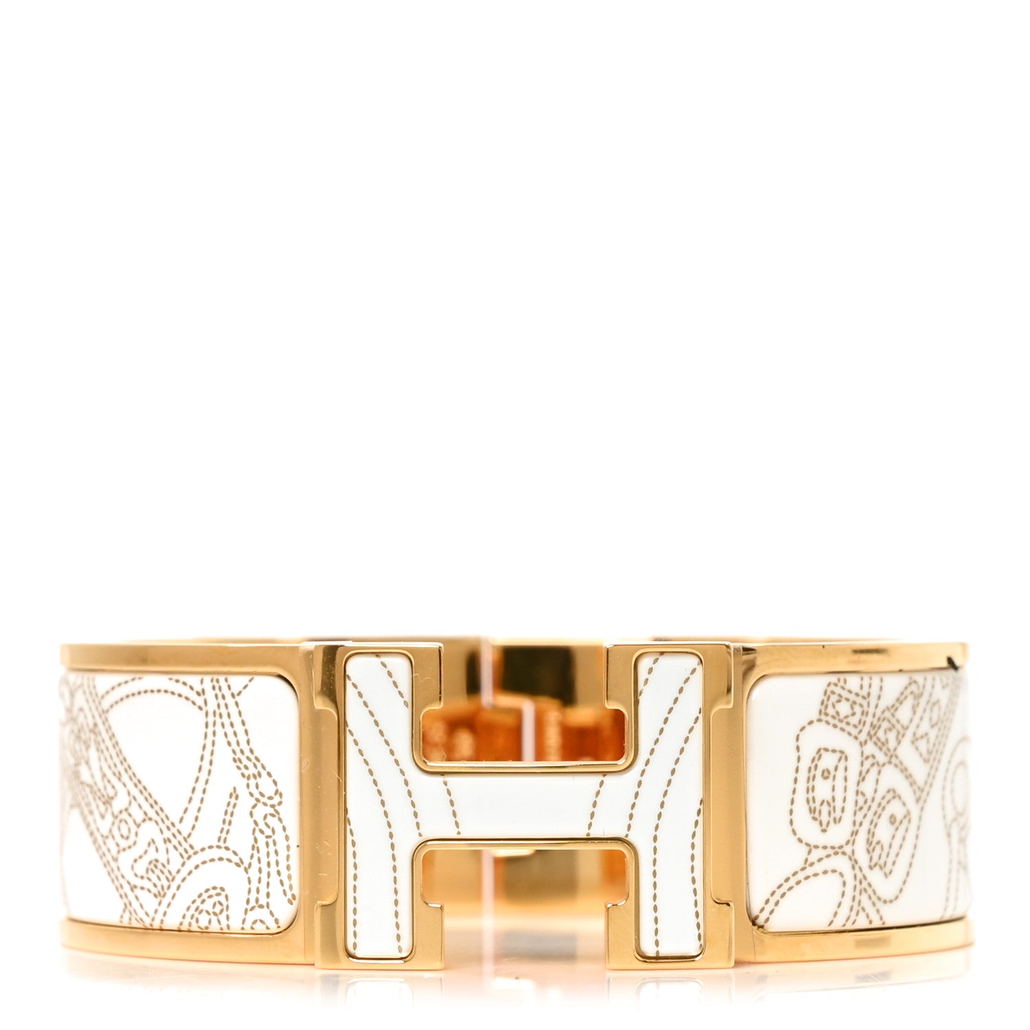 Hermes Enamel Printed Wide Brides de Gala Applique Pique Clic Clac H Bracelet PM Confetis 1 of 5