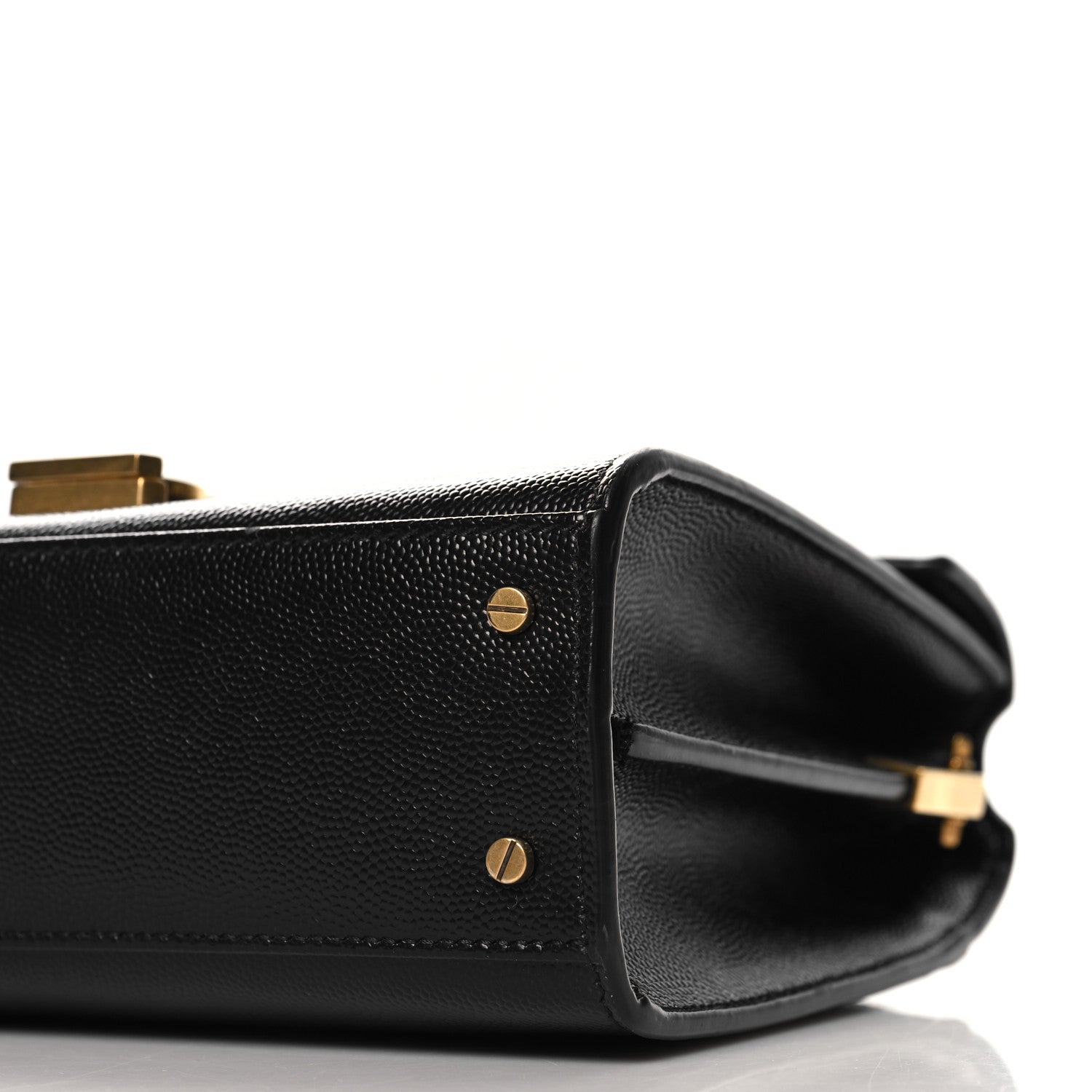 Saint Laurent Grain de Poudre Mini Classic Monogram Cassandra Top Handle Black 9 of 11