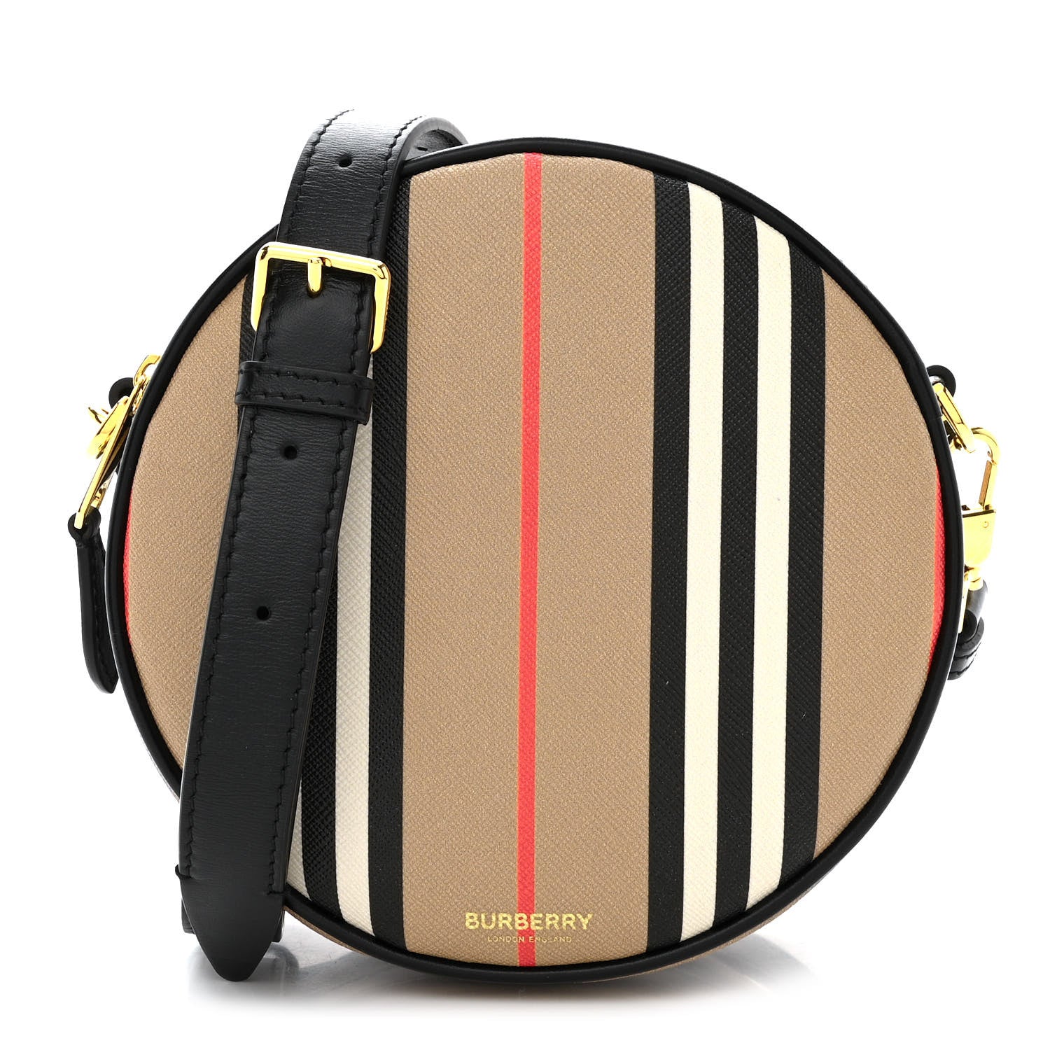 Burberry E-Canvas Calfskin Icon Stripe Louise Bag Archive Beige 1 of 11