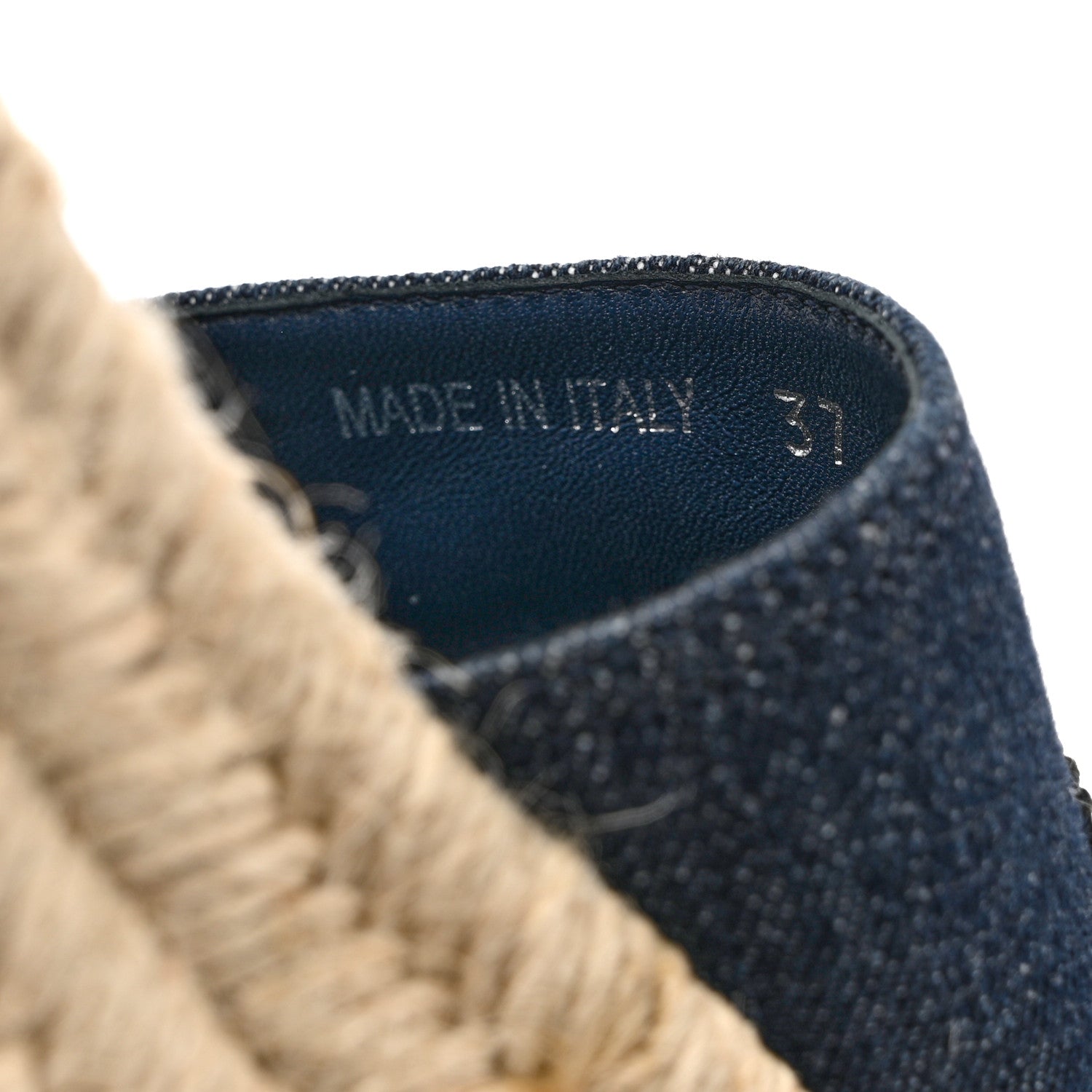 Prada Denim Logo Espadrilles Sandals 37 Blue 6 of 9