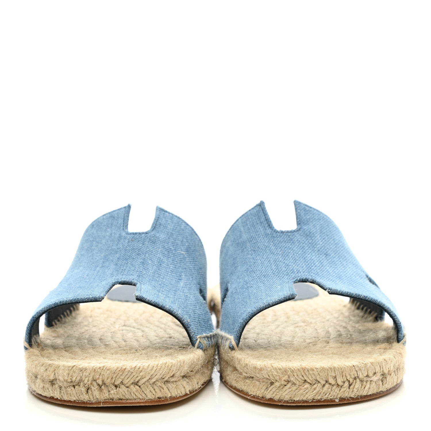Hermes Denim Canvas Antigua Espadrille Sandals 40 Bleu Clair 2 of 9
