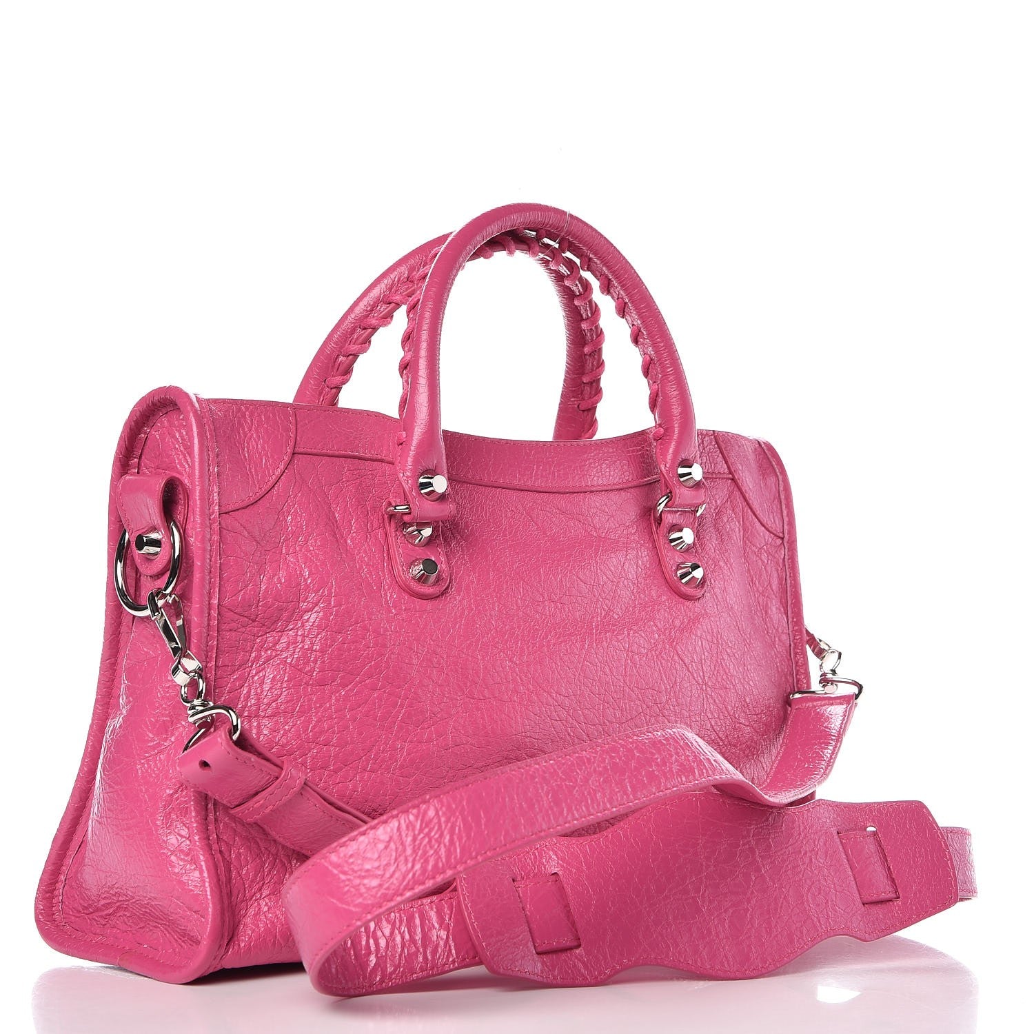 Balenciaga Agneau Classic Silver Hardware S City Rose Flamingo 3 of 7