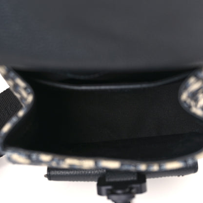 Christian Dior Grained Calfskin Oblique Mini Gallop Sling Bag Blue Black 5 of 9