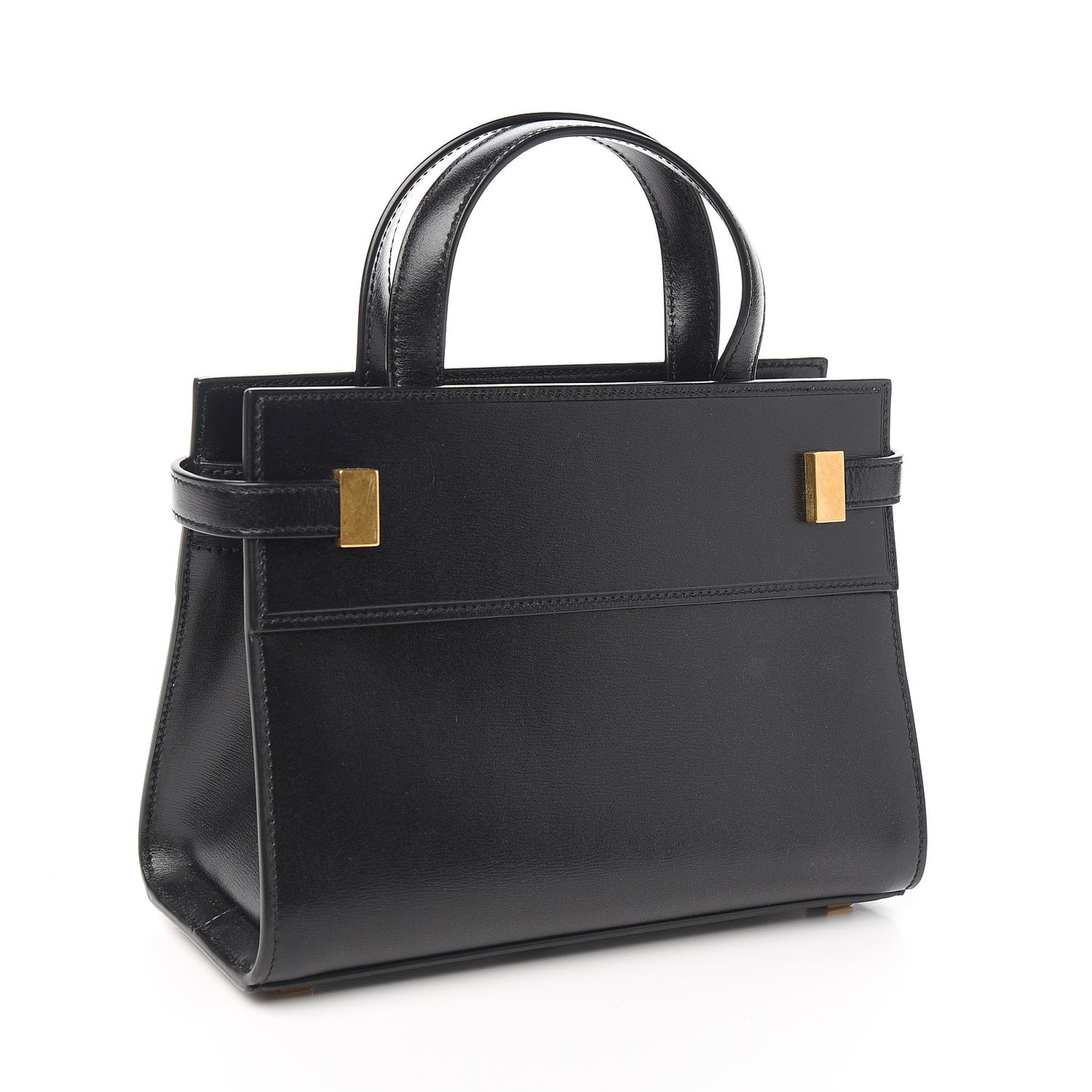 Smooth Calfskin Manhattan Nano Shopper Tote Black