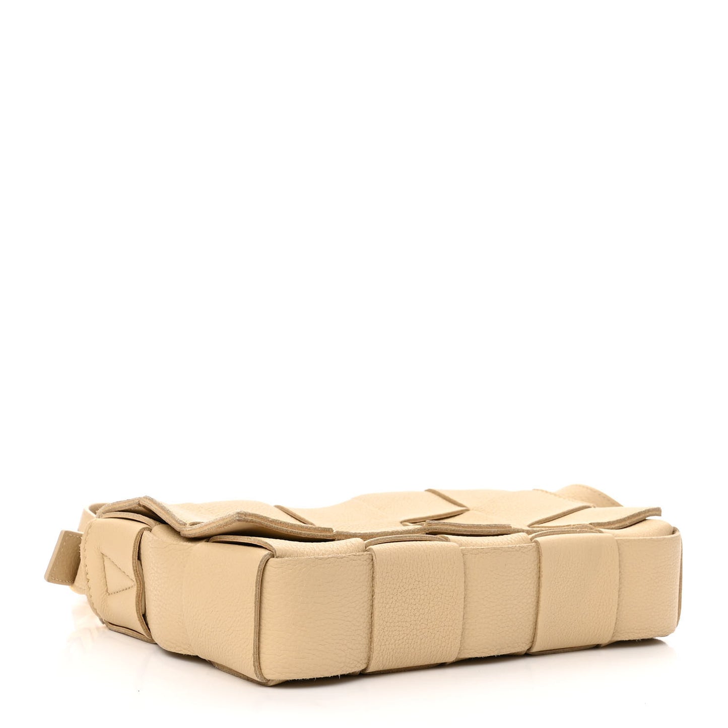 Grained Calfskin Maxi Intrecciato Cassette Crossbody Bag Porridge