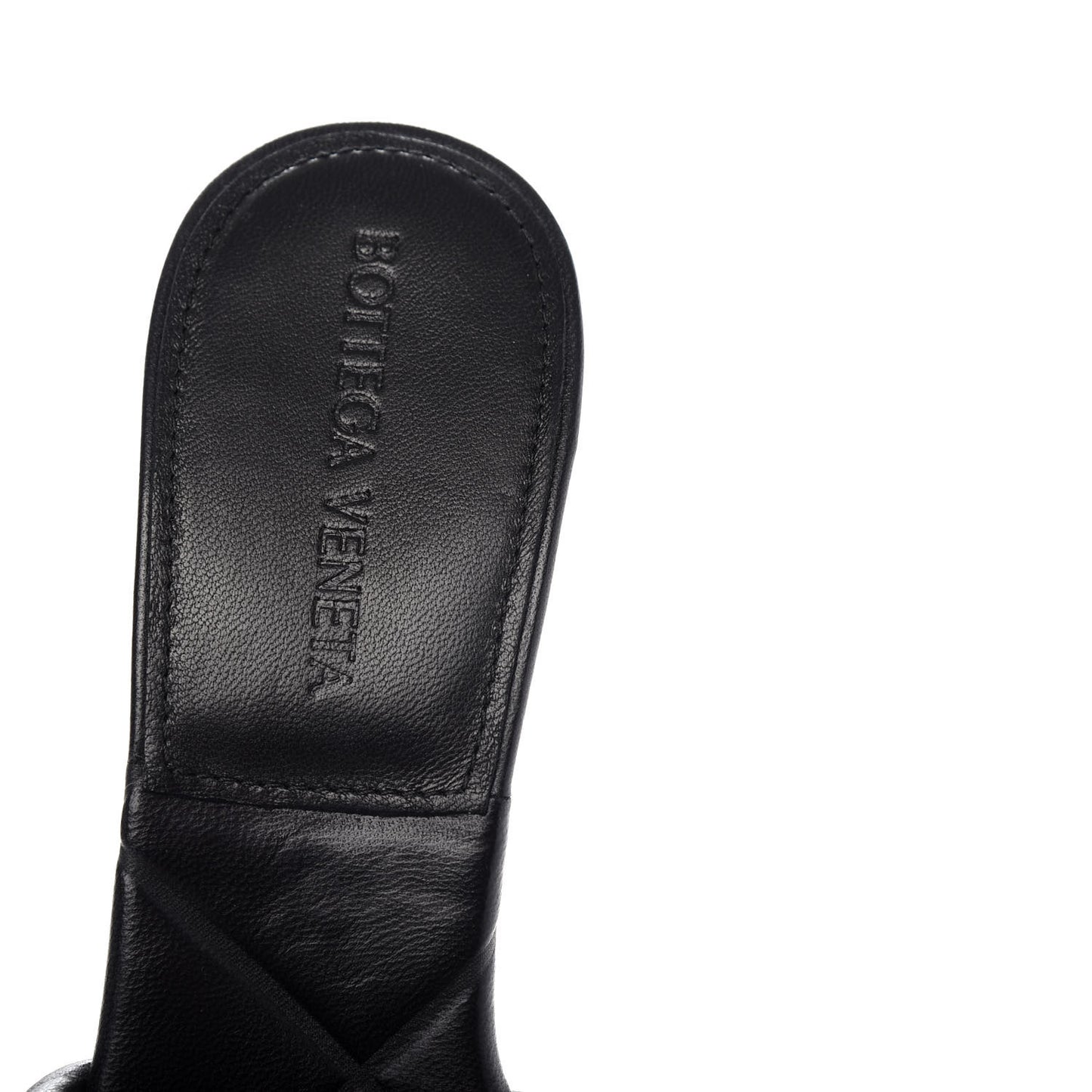 Nappa Quilted Rubber Lido Mule Sandals 37.5 Black