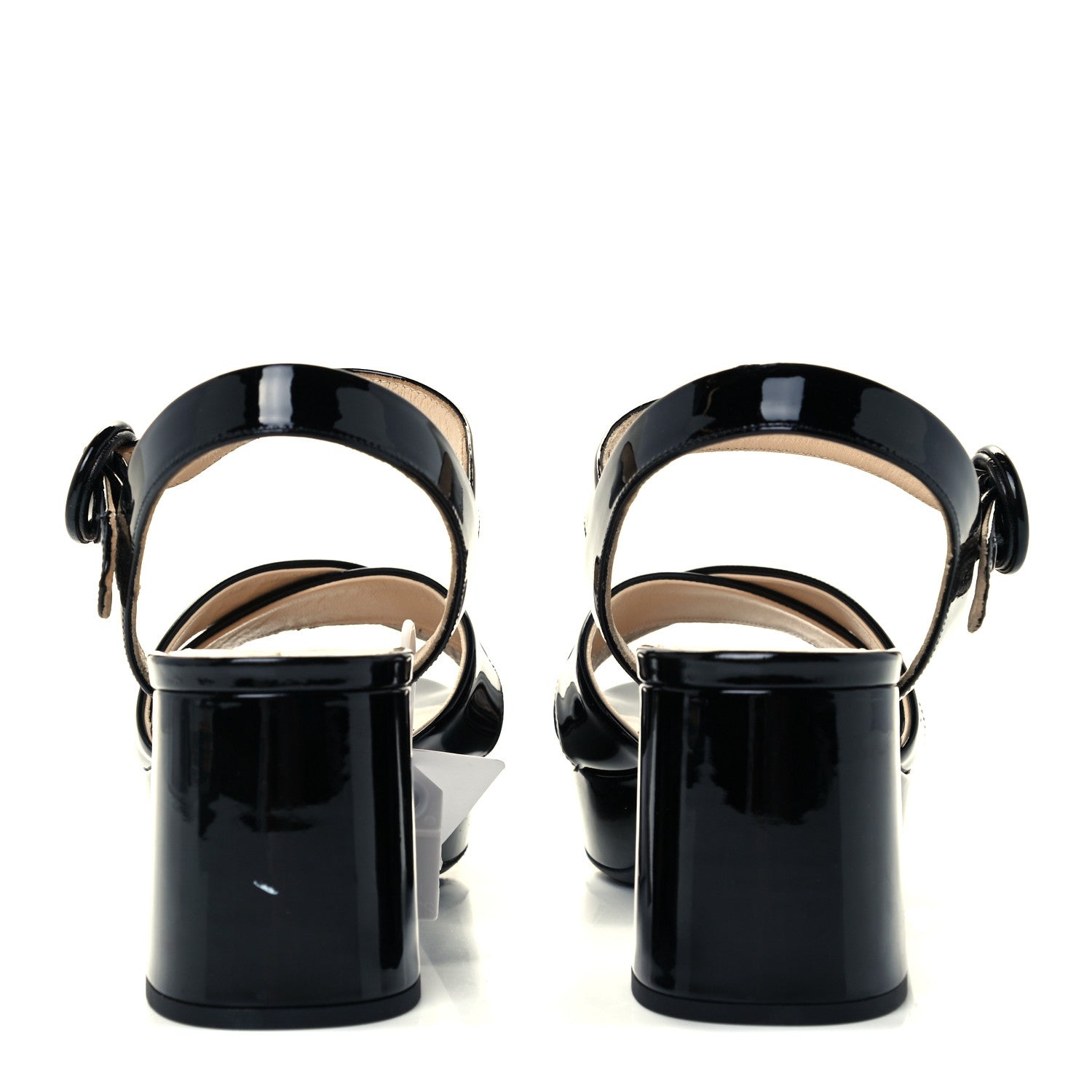 Prada Vernice Crisscross Platform 20/65mm Sandals 37 Black 6 of 11