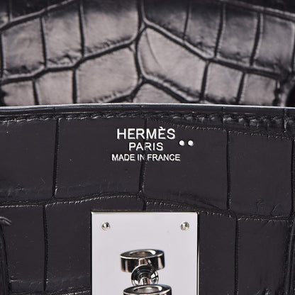 Hermes Matte Niloticus Crocodile Birkin 30 Black 9 of 27