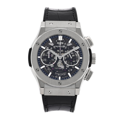 Hublot Titanium Alligator 45mm Classic Fusion Aerofusion Chronograph Automatic Watch Black 525.NX.0170.LR 1 of 5
