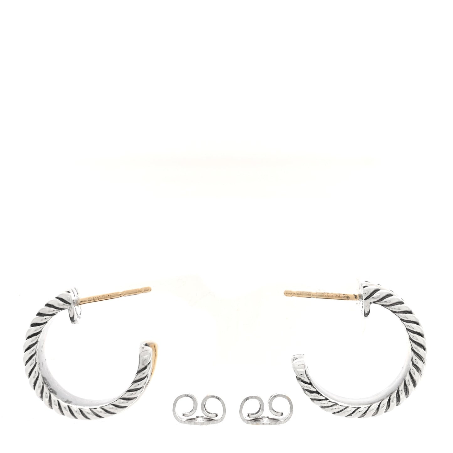 Sterling Silver 14K Yellow Gold 15.6mm Cable Classics Hoop Earrings