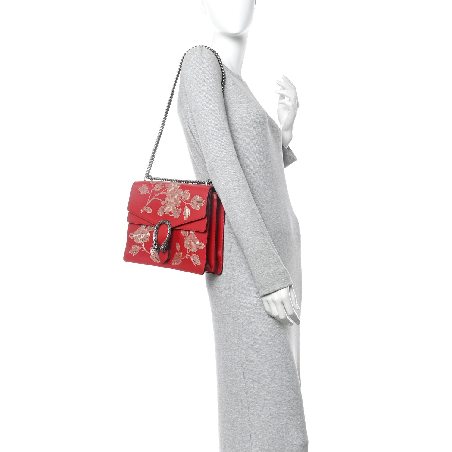 Gucci Calfskin Chinese New Year Medium Dionysus Shoulder Bag Hibiscus Red 2 of 11