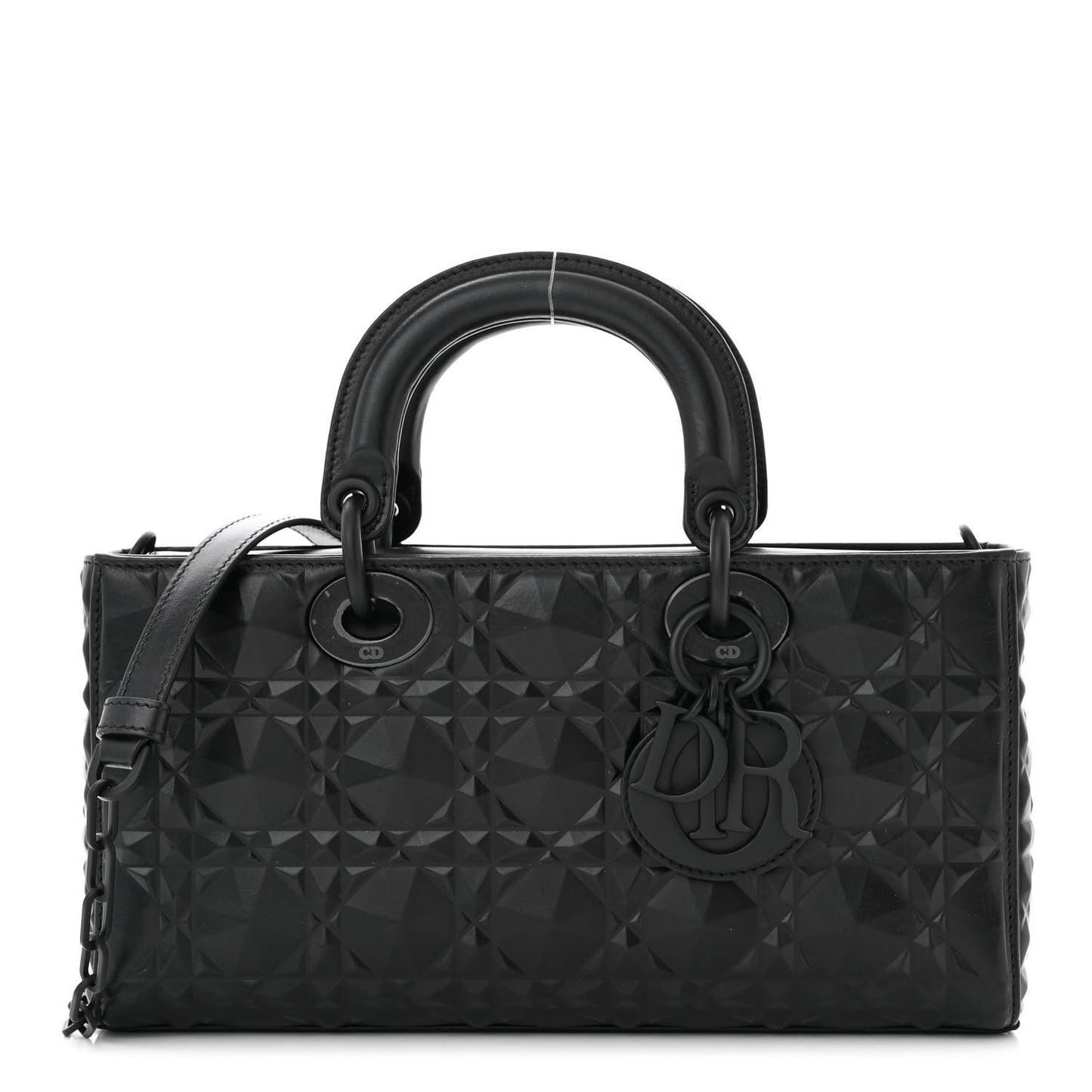 Calfskin Cannage Diamond Medium Lady D-Joy Black