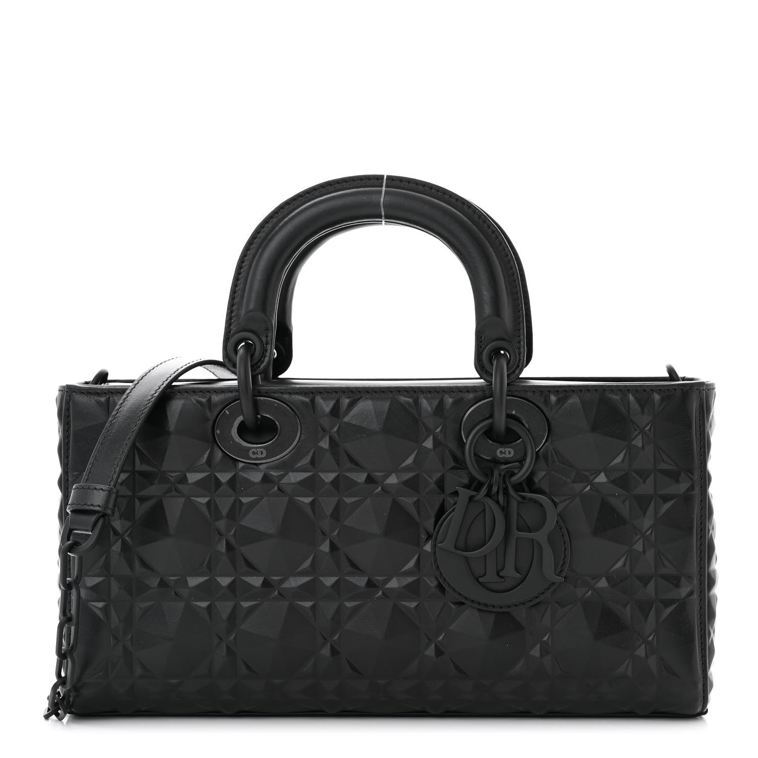 Christian Dior Calfskin Cannage Diamond Medium Lady D-Joy Black 1 of 9