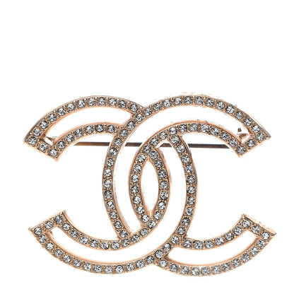 Chanel Crystal CC Brooch Light Gold 1 of 6