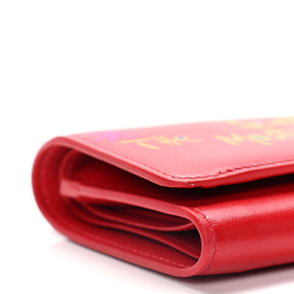 Christian Louboutin Calfskin Script Mini Loubigaga Wallet Red 9 of 15