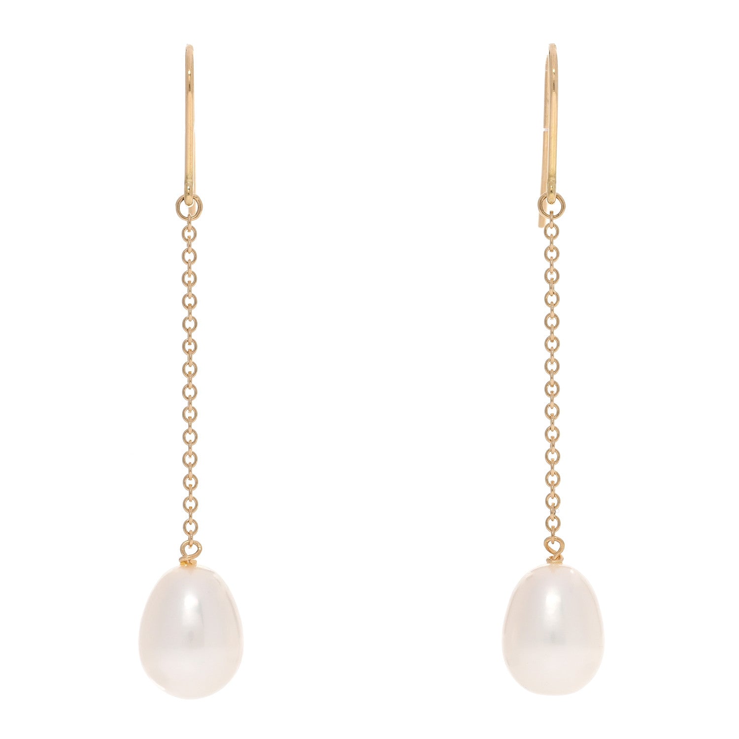 Tiffany 18K Yellow Gold Cultured Pearl Elsa Peretti Pearls By The Yard Drop Earrings 1 of 4