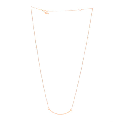 Tiffany 18K Rose Gold Small T Smile Pendant Necklace 3 of 6
